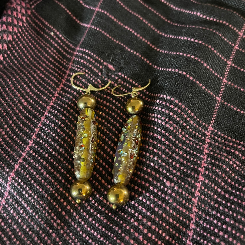 Brutalist Glass Drop Earrings